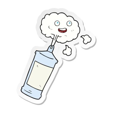 etiket püskürtme bir karikatür krem şanti