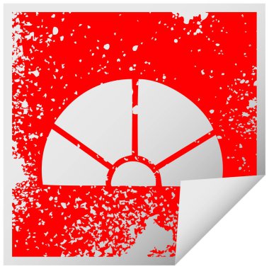 sıkıntılı kare bir matematik ekipman etiket sembolü peeling