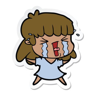 ağlayan bir çizgi film kadın etiketi