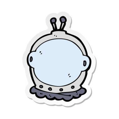 çizgi film astronot kask etiket