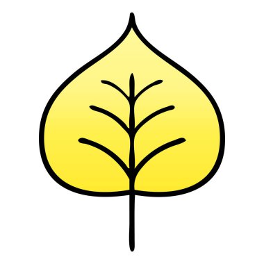 Degrade gölgeli karikatür sonbahar yaprak