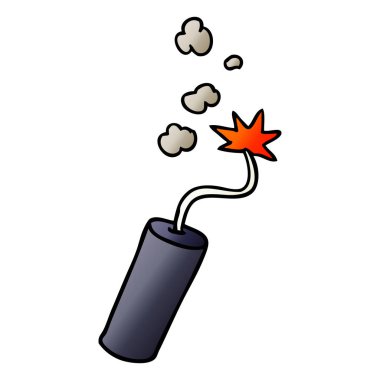 elle çizilmiş degrade çizgi film doodle aydınlatılmış bir dinamit sopa