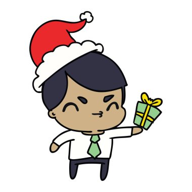 Noel karikatür kawaii çocuğun el çekilmiş