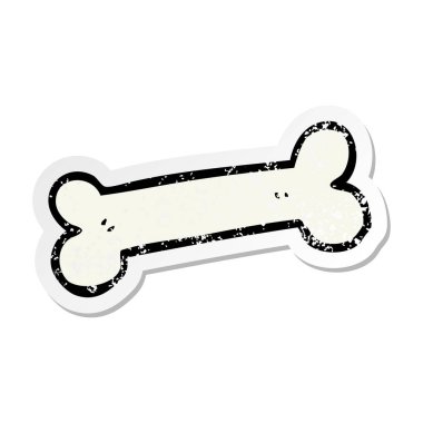 bir çizgi film kemiğin sıkıntılı etiket