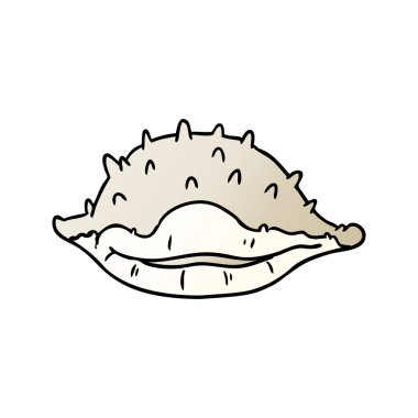 Degrade çizgi film doodle bir deniz kabuğu