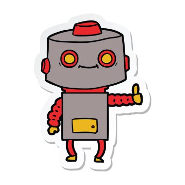 bir çizgi film robot Sticker