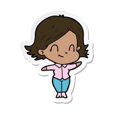 bir çizgi film dostça kız etiketi