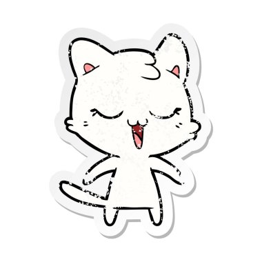 bir karikatür kedi sıkıntılı etiket