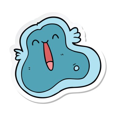 bir çizgi film mikrop etiket