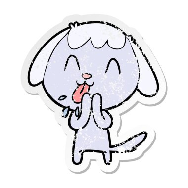 sevimli çizgi köpeklerin sıkıntılı etiket