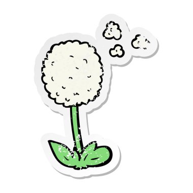 bir çizgi film çiçek sıkıntılı etiket