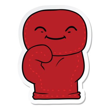 etiket bir karikatür boks eldiven