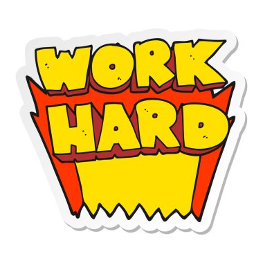 etiket bir çizgi film iş zor sembol