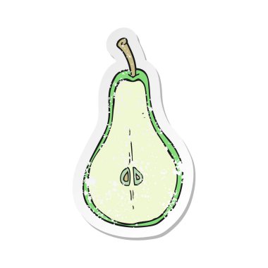 bir çizgi film yarım armut Retro sıkıntılı etiket