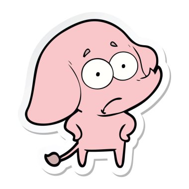 bir çizgi film emin fil etiketi