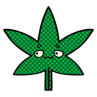 çizgi roman tarzı çizgi film marihuana yaprağı