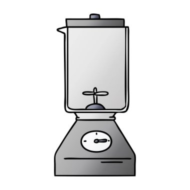 Degrade çizgi film doodle bir gıda blender
