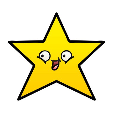 Degrade gölgeli karikatür altın yıldız