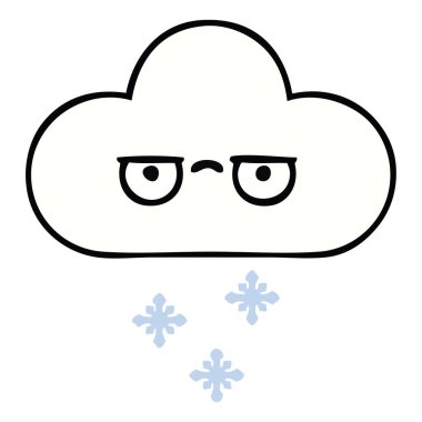 sevimli çizgi kar bulut