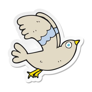 bir karikatür kuş Sticker