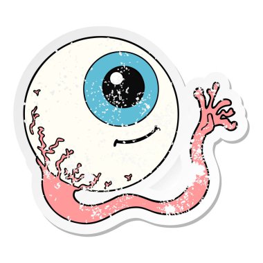 bir çizgi film göz küresi sıkıntılı etiket