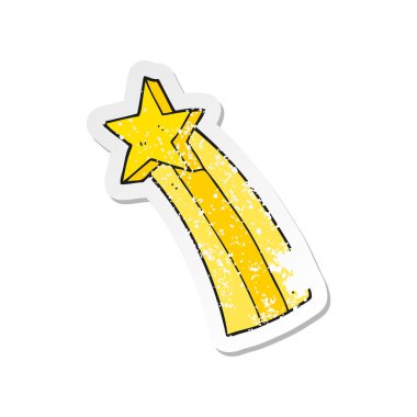 bir çizgi film yıldız Retro sıkıntılı etiket