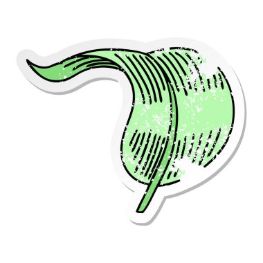 ilginç bir el sıkıntılı etiket yaprak üfleme çizgi çizilmiş