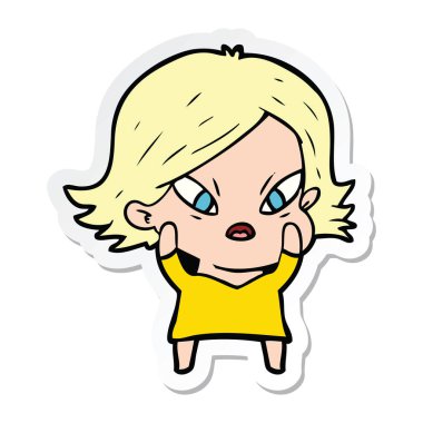 etiket bir karikatür kadın vurguladı