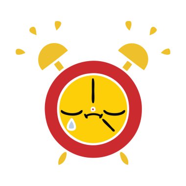 düz renk retro karikatür bir çalar saat