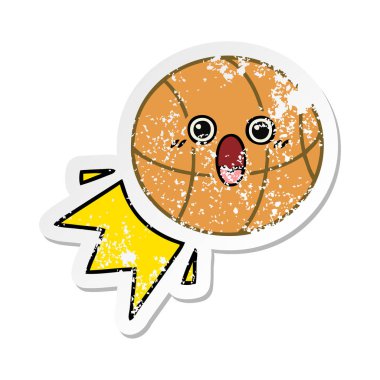 sevimli çizgi basketbol sıkıntılı etiket