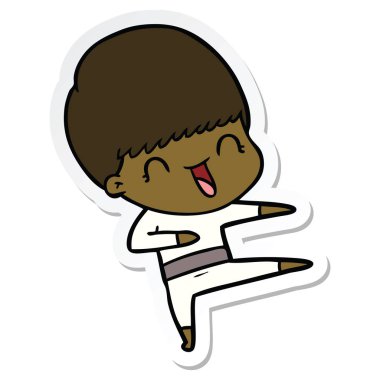 bir mutlu çizgi film çocuk etiket