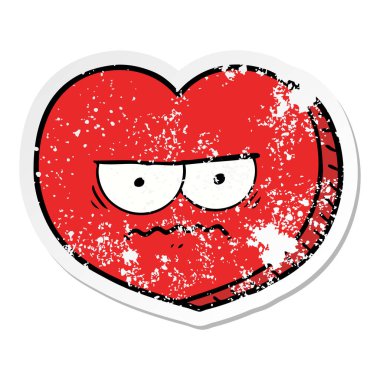 bir çizgi film kızgın kalp sıkıntılı etiket