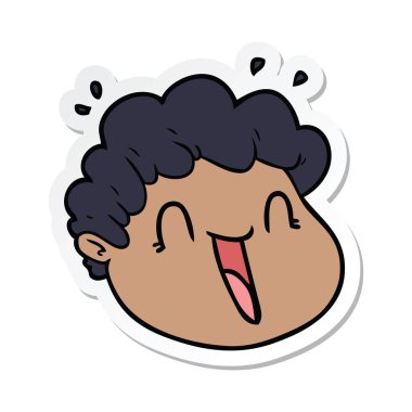 etiket bir çizgi film erkek yüz