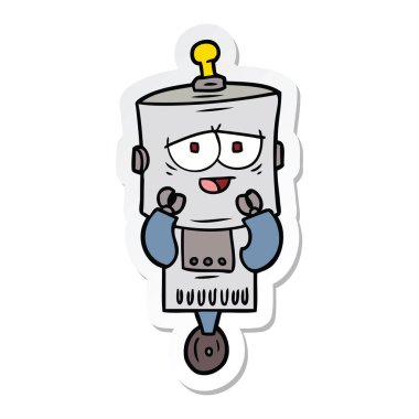 bir çizgi film robot Sticker