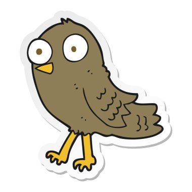 bir karikatür kuş Sticker