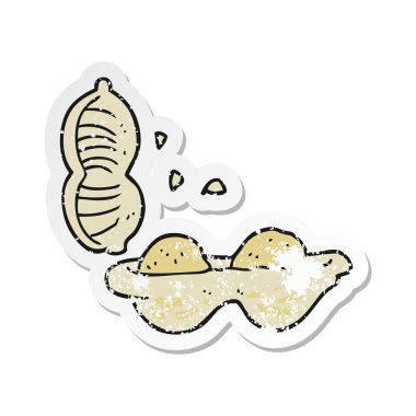 bir çizgi film fıstık Retro sıkıntılı etiket