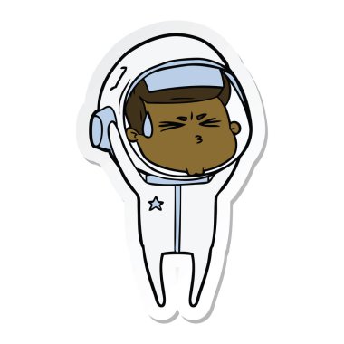 etiket bir karikatür astronot vurguladı