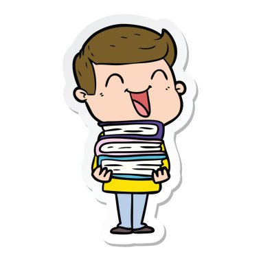 gülen bir çizgi film adam etiketi