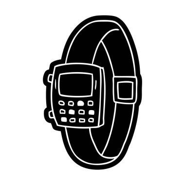 çizgi film simgesi bir retro saatinin