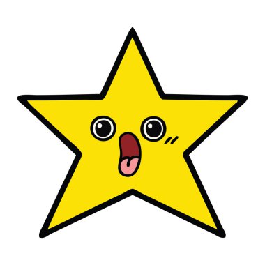 sevimli çizgi bir altın yıldız