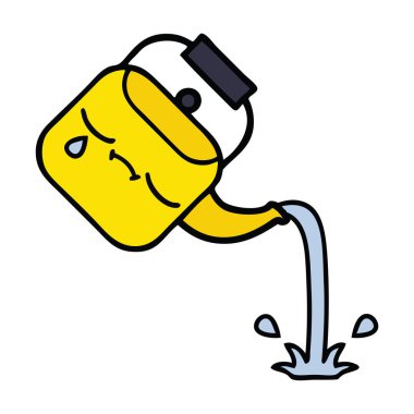 sevimli çizgi dökülen bir Kettle