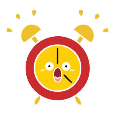 düz renk retro karikatür bir çalar saat