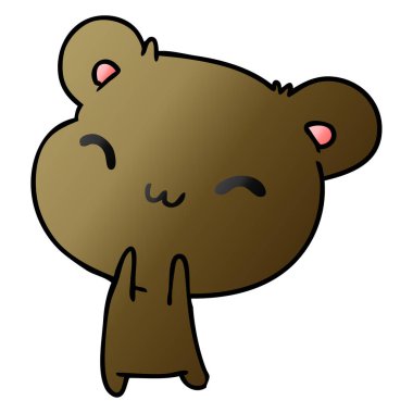 Degrade çizgi film kawaii şirin ayıcık