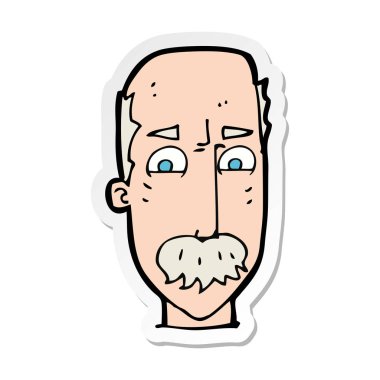 bir çizgi film annnoyed yaşlı adam etiketi