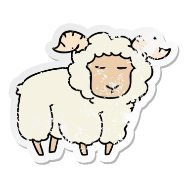 ilginç bir el sıkıntılı etiket karikatür ram çizilmiş