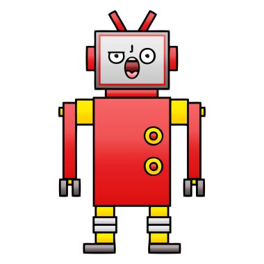 kızgın bir robot degrade gölgeli çizgi film