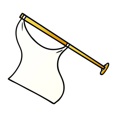 Degrade çizgi film doodle kutup beyaz bir flep