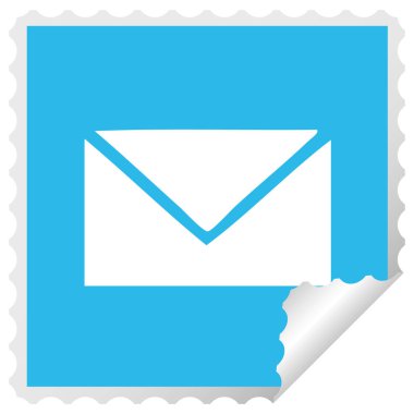 etiket karikatür bir kağıt zarfın peeling Meydanı