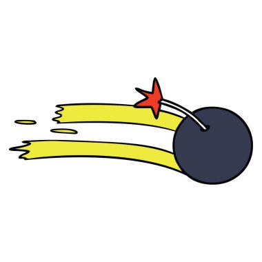 elle çizilmiş karikatür doodle aydınlatılmış bomba 