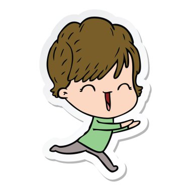 etiket bir karikatür komik kadın